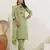 Pista color cotton blend readymade kurta set for girls' ethnic festive looks