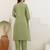 Pista color cotton blend readymade kurta set for girls' ethnic festive looks