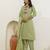 Pista color cotton blend readymade kurta set for girls' ethnic festive looks