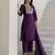 Purple color cotton blend readymade kurta set for girls' ethnic festive looks