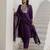 Purple color cotton blend readymade kurta set for girls' ethnic festive looks