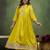 Lemon color silk blend designer embroidery work heavy looks salwar kameez