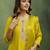 Lemon color silk blend designer embroidery work heavy looks salwar kameez
