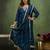 Teal blue color silk blend designer embroidery work heavy looks salwar kameez