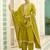 Lemon color silk blend designer embroidery work heavy looks salwar kameez