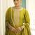 Lemon color silk blend designer embroidery work heavy looks salwar kameez