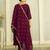 Purple color silk blend designer embroidery work heavy looks salwar kameez
