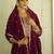 Purple color silk blend designer embroidery work heavy looks salwar kameez