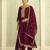 Purple color silk blend designer embroidery work heavy looks salwar kameez