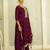 Purple color silk blend designer embroidery work heavy looks salwar kameez