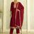 Maroon color silk blend designer embroidery work heavy looks salwar kameez