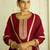 Maroon color silk blend designer embroidery work heavy looks salwar kameez