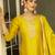 Yellow color silk blend designer embroidery work heavy looks salwar kameez