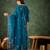 Teal blue color smart silk blend fabric designer embroidery work ceremonial kurta set
