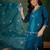 Teal blue color smart silk blend fabric designer embroidery work ceremonial kurta set