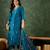 Teal blue color smart silk blend fabric designer embroidery work ceremonial kurta set