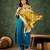 Teal blue color smart viscose rayon fabric designer embroidery work ceremonial kurta set