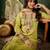 Yellow color smart silk blend fabric designer embroidery work ceremonial kurta set