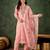 Pink color smart silk blend fabric designer embroidery work ceremonial kurta set