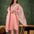 Pink color smart silk blend fabric designer embroidery work ceremonial kurta set