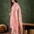 Pink color smart silk blend fabric designer embroidery work ceremonial kurta set