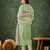 Pista color smart silk blend fabric designer embroidery work ceremonial kurta set
