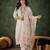 Off white color smart silk blend fabric designer embroidery work ceremonial kurta set