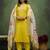 Lemon color beautiful cotton blend readymade kurta set with designer embroidery work