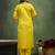 Lemon color beautiful cotton blend readymade kurta set with designer embroidery work