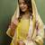 Lemon color beautiful cotton blend readymade kurta set with designer embroidery work