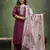 Purple color beautiful cotton blend readymade kurta set with embroidery work