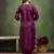 Purple color beautiful cotton blend readymade kurta set with designer embroidery work