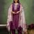 Purple color beautiful cotton blend readymade kurta set with designer embroidery work