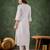 Lavender color roman silk blend ethnic kurta set for embroidered ceremonial looks