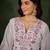 Lavender color roman silk blend ethnic kurta set for embroidered ceremonial looks