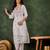 Lavender color roman silk blend ethnic kurta set for embroidered ceremonial looks