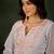 Peach color roman silk blend ethnic kurta set for embroidered ceremonial looks