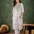 Green color roman silk blend ethnic kurta set for embroidered ceremonial looks
