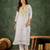 Yellow color roman silk blend ethnic kurta set for embroidered ceremonial looks