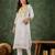 Yellow color roman silk blend ethnic kurta set for embroidered ceremonial looks