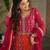 Pink color heavy wedding wear faux georgette sequins embroidered bridesmiad gown with dupatta