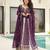 Wine color heavy wedding wear faux georgette sequins embroidered bridesmiad gown with dupatta