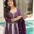 Wine color heavy wedding wear faux georgette sequins embroidered bridesmiad gown with dupatta
