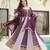 Wine color heavy wedding wear faux georgette sequins embroidered bridesmiad gown with dupatta