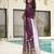 Wine color heavy wedding wear faux georgette sequins embroidered bridesmiad gown with dupatta