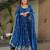 Beautiful blue color festive special chinon fabric sequins embroidered trendy gown with dupatta