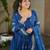 Beautiful blue color festive special chinon fabric sequins embroidered trendy gown with dupatta