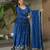 Beautiful blue color festive special chinon fabric sequins embroidered trendy gown with dupatta