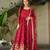 Beautiful maroon color festive special chinon fabric sequins embroidered trendy gown with dupatta
