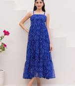 Blue color beautiful faux georgett fabric ethnic festive wear girlie gown